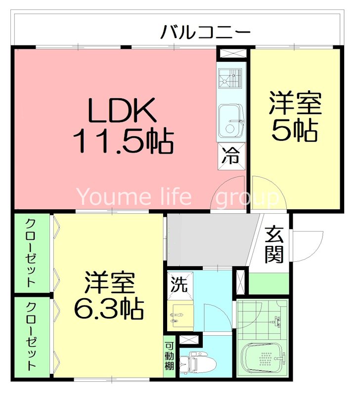 桃山コーポ2号棟 303号室 間取り