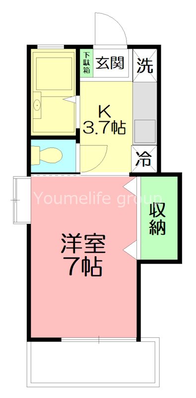 エクセレント 103号室 間取り