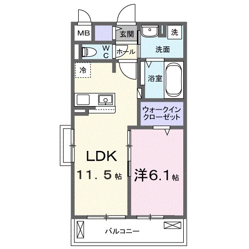 ブライトリーフ 305号室 間取り