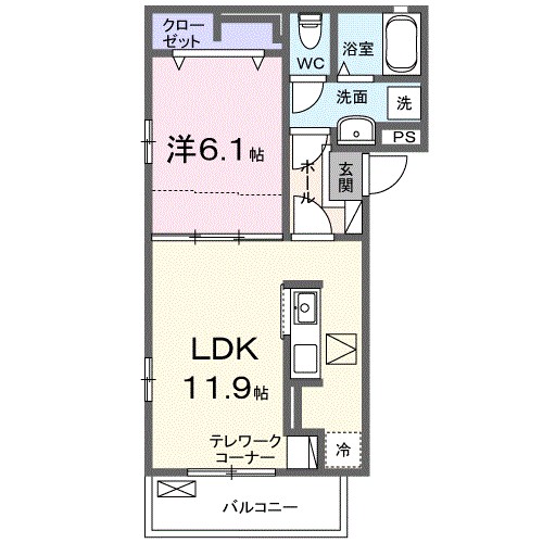 ルラック B 101号室 間取り