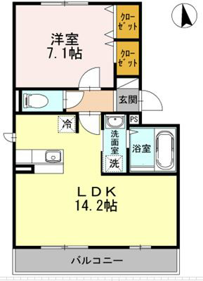 グランフォート 伍番館 302号室 間取り