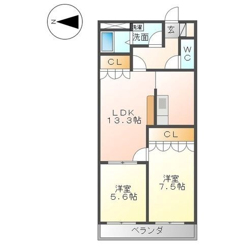 ソレジオ湘南 203号室 間取り