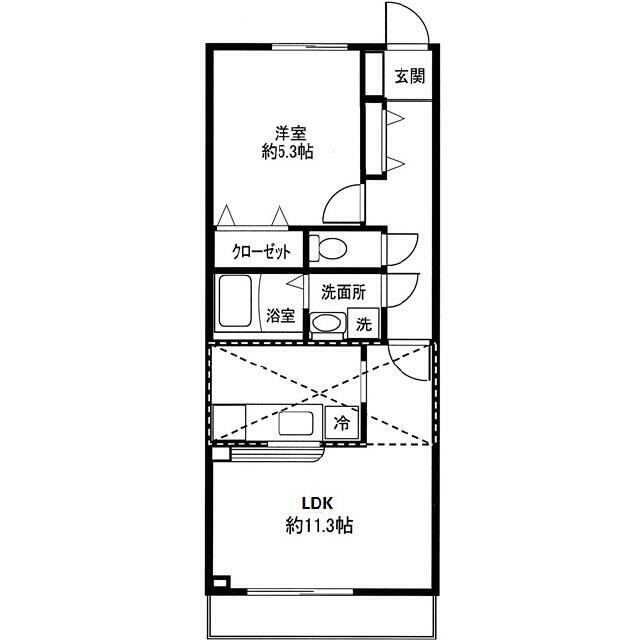 アムール シュシュ 205号室 間取り