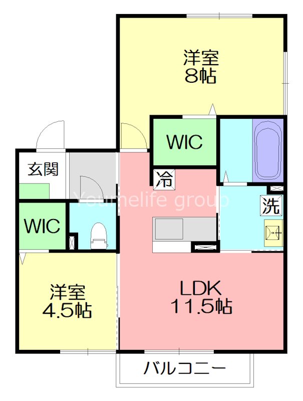 セジュール沼田 201号室 間取り