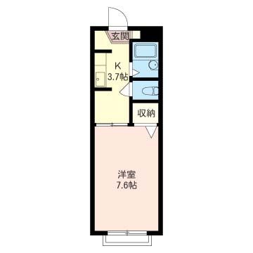クロワール湘南　Ⅱ 102号室 間取り