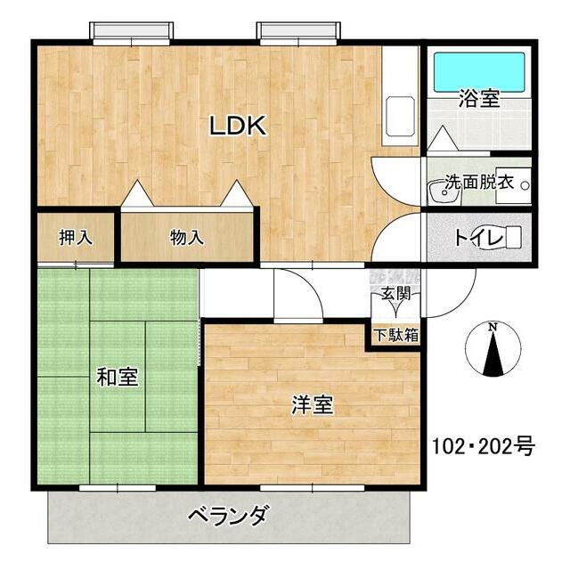 ウィンズ湘南　4棟 202号室 間取り