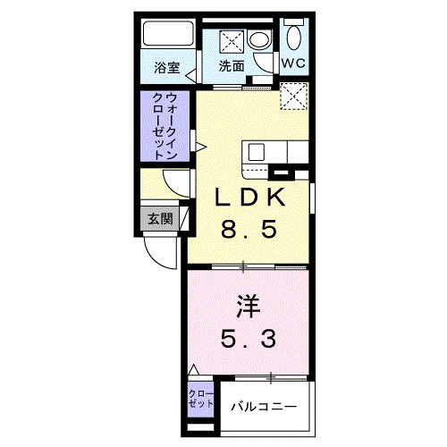 ヴィラ　リヴァージュ 202号室 間取り