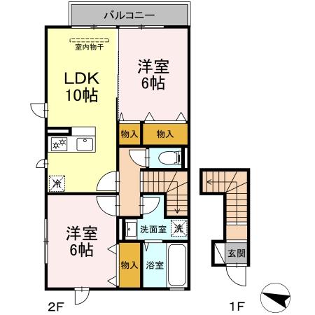 ラマージュⅢ 201号室 間取り