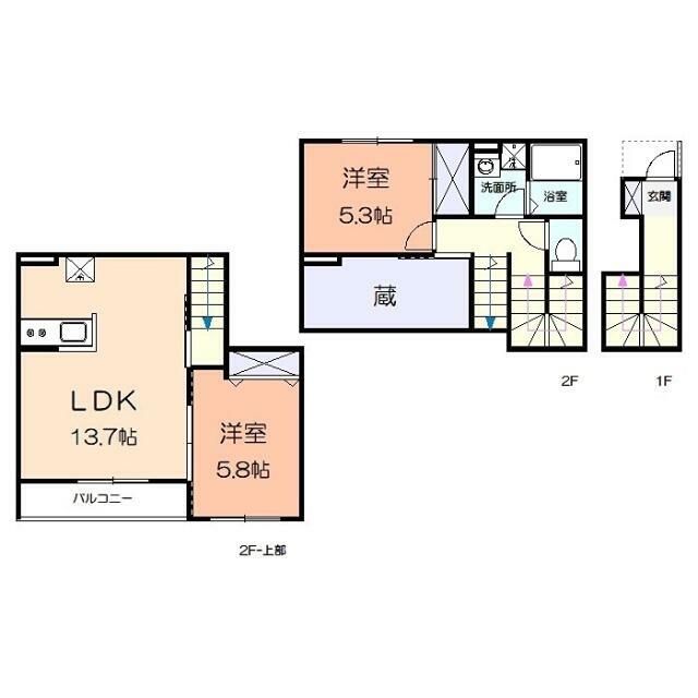 Ｓｕｎｎｙ　Ｃｏｕｒｔ　Ｌ 201号室 間取り