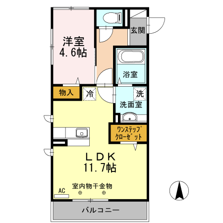 ファインフレッサ 203号室 間取り