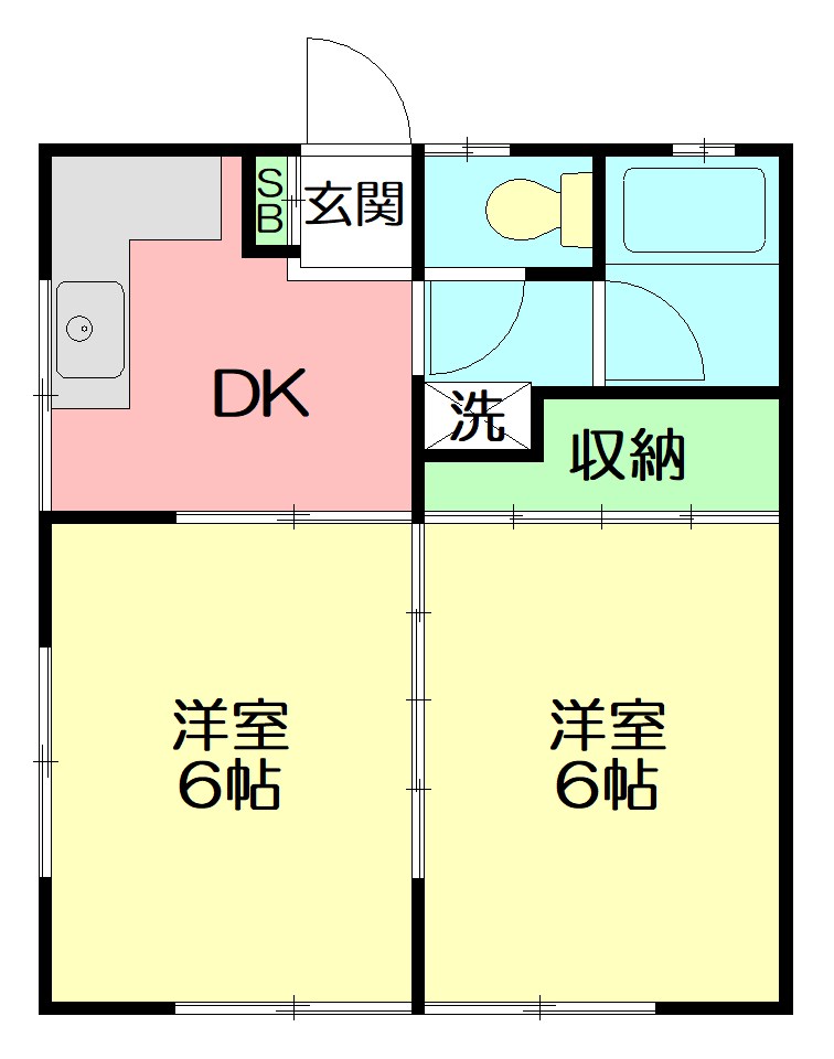 コーポ難波 101号室 間取り