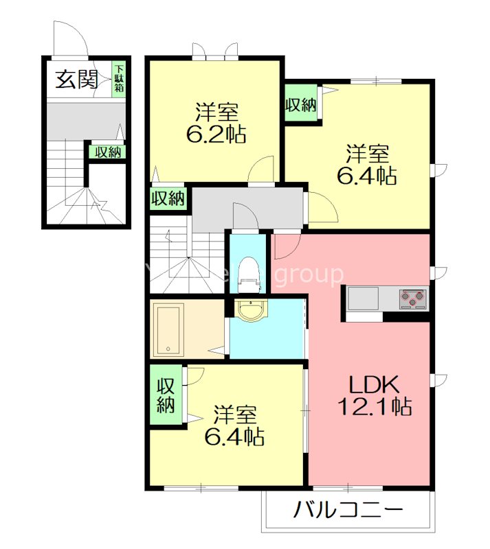 Grand Chalet I 201号室 間取り