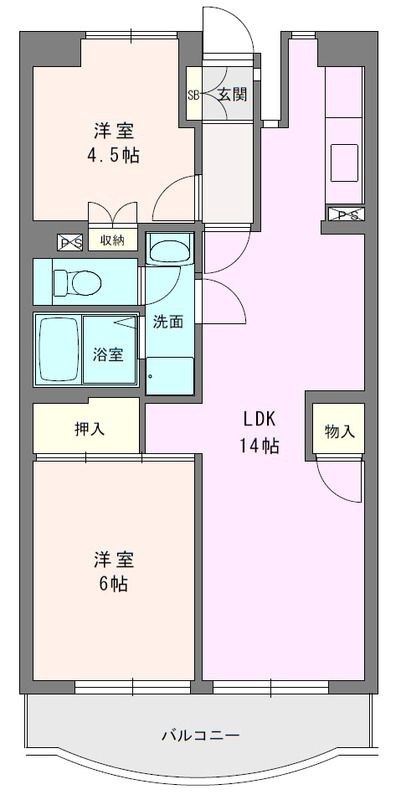 ボヌール秦野Ⅰ 505号室 間取り