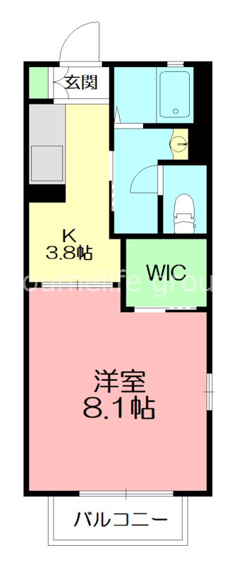 ヒュースロア 101号室 間取り