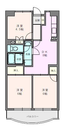 ボヌール秦野Ⅰ 505号室 間取り
