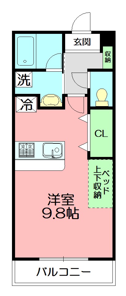 長塚ハイツ 104号室 間取り