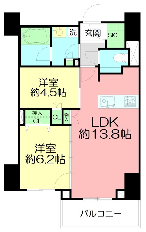 クリオ茅ヶ崎サザンマークス 間取り