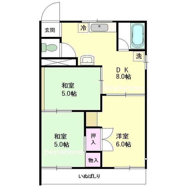 皇谷台ハイム 101号室 間取り