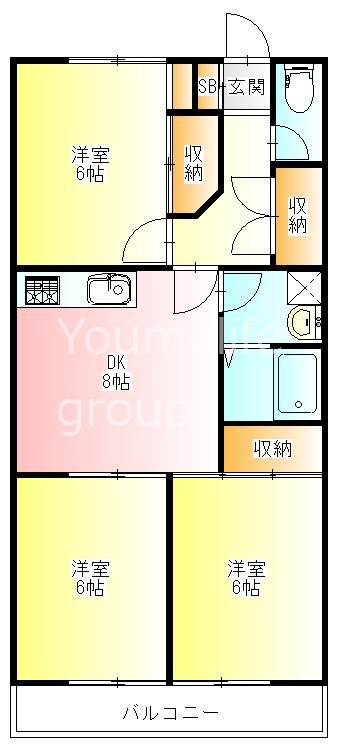 中町マンション  306号室 間取り