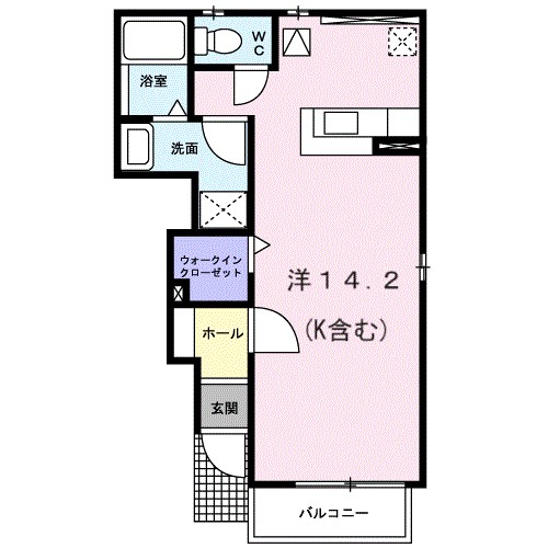 リバーサイドⅠ 103号室 間取り