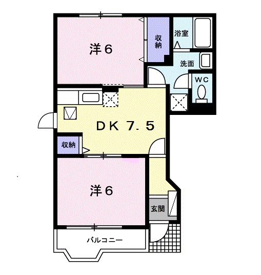 カナンハイムA 101号室 間取り