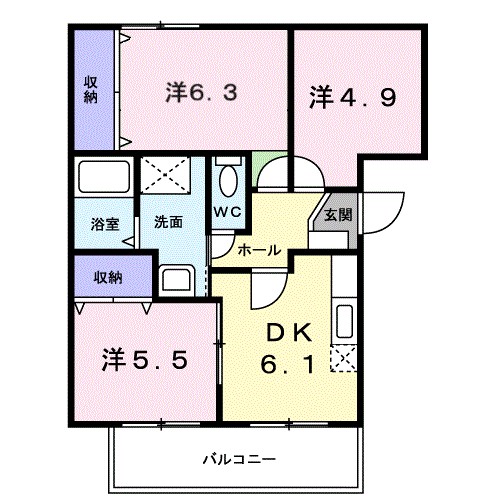 クレールメゾン 101号室 間取り