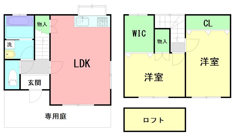 フレグランスKⅡ C号室 間取り