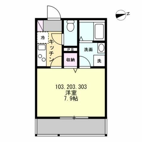 ベイルーム湘南台北 103号室 間取り