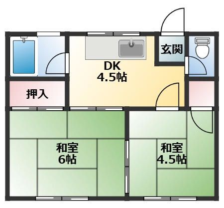 五十嵐アパート 1F号室 間取り