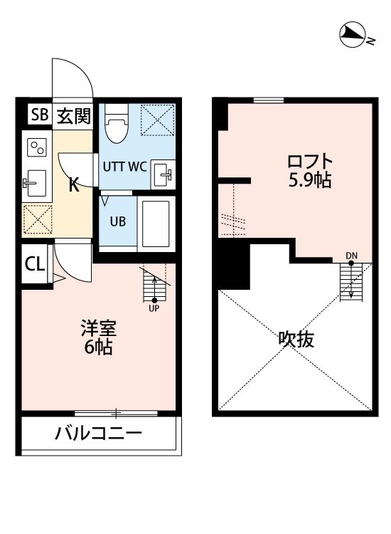 Amber Dawn(アンバードーン) 206号室 間取り