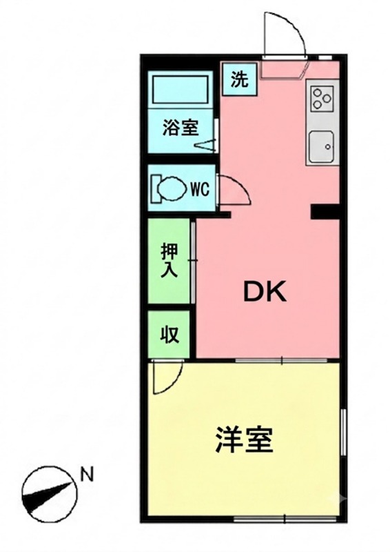 プラージュE C棟 101号室 間取り