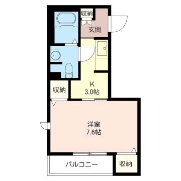 ウエストサイド松が岡 102号室 間取り