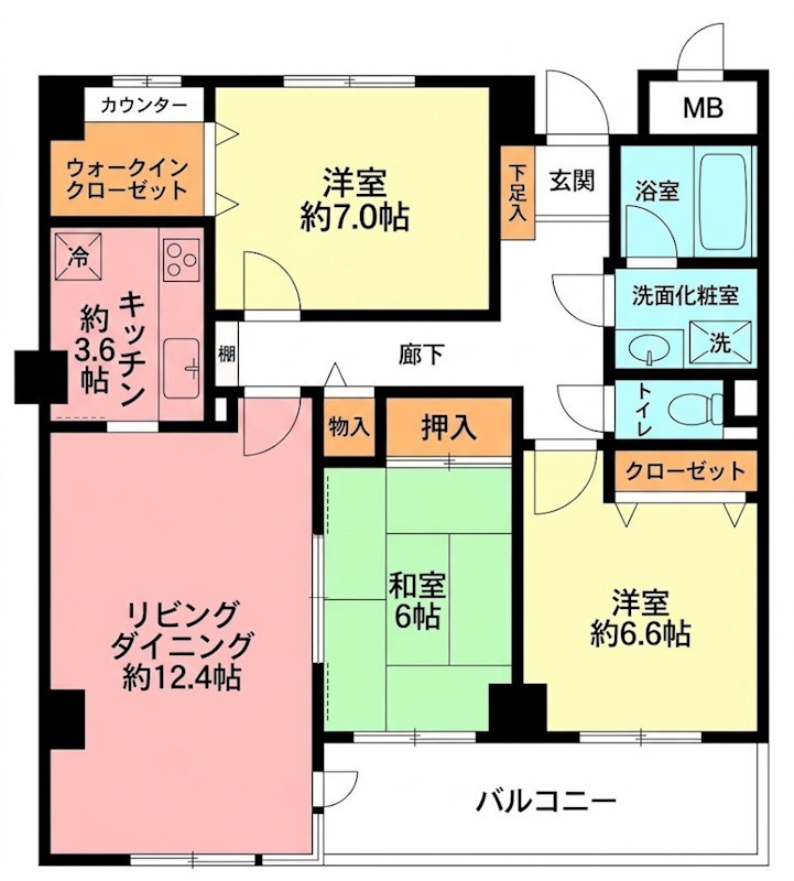 ベルビュー洋光台 402号室 間取り