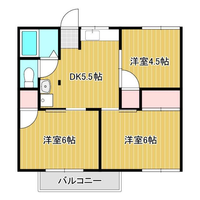 コーポ白山A 201号室 間取り