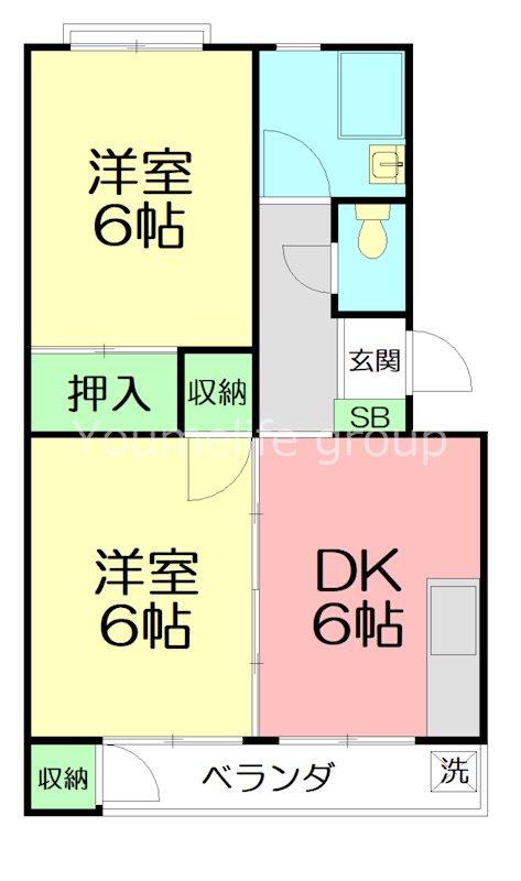鶴巻ハイツ A棟 202号室 間取り
