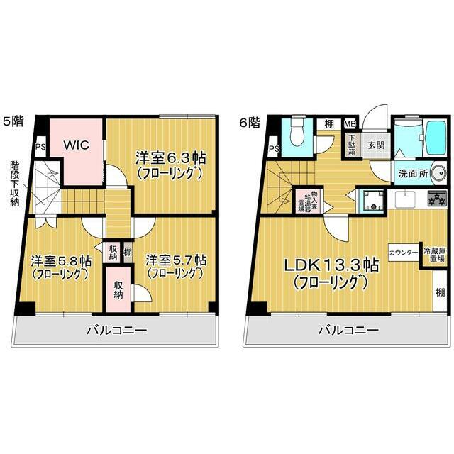 藤沢駅前ハイム 604号室 間取り