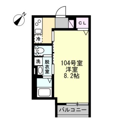 ベイルームグロース桜ヶ丘 104号室 間取り