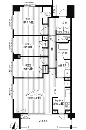 シエールグラン洋光台南公園 107号室 間取り