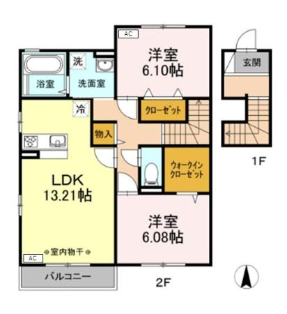 リベルテ A 202号室 間取り