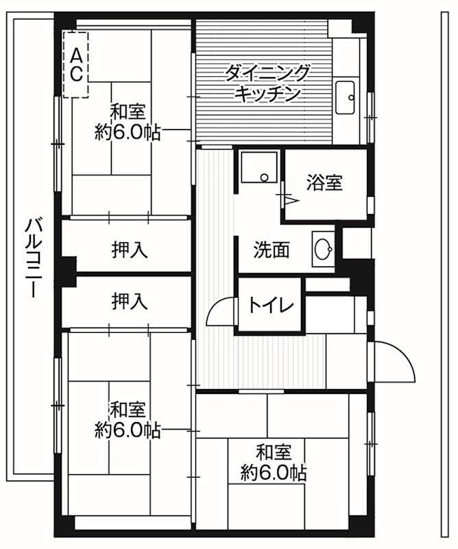 ビレッジハウス二宮1号棟 304号室 間取り