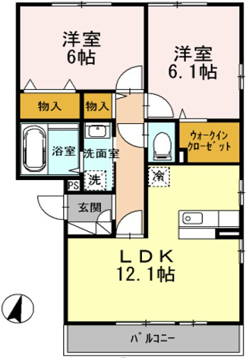 ソフィス蛍田 305号室 間取り