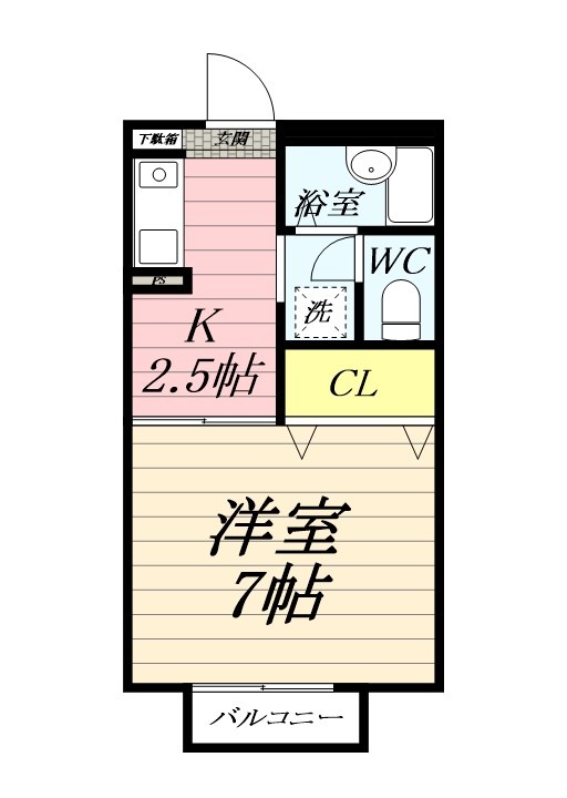 エムセゾン 102号室 間取り