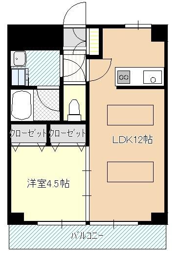 ルネス東海岸 2D号室 間取り