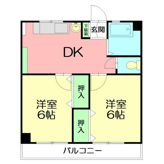 伊勢原コーポラス 306号室 間取り