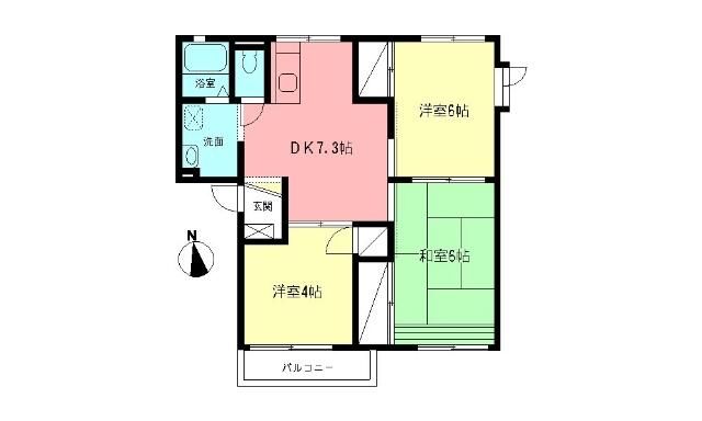 フレグランス渋沢Ⅲ 201号室 間取り