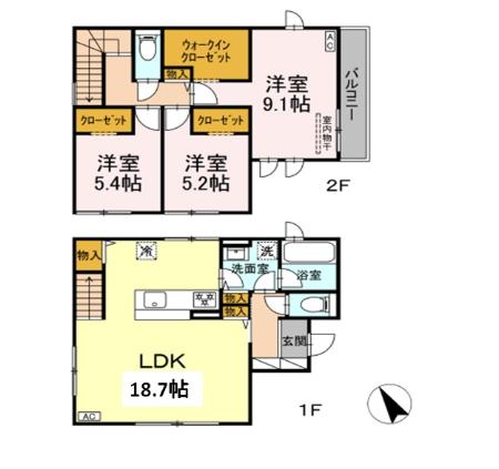 メゾン妻田 B 間取り