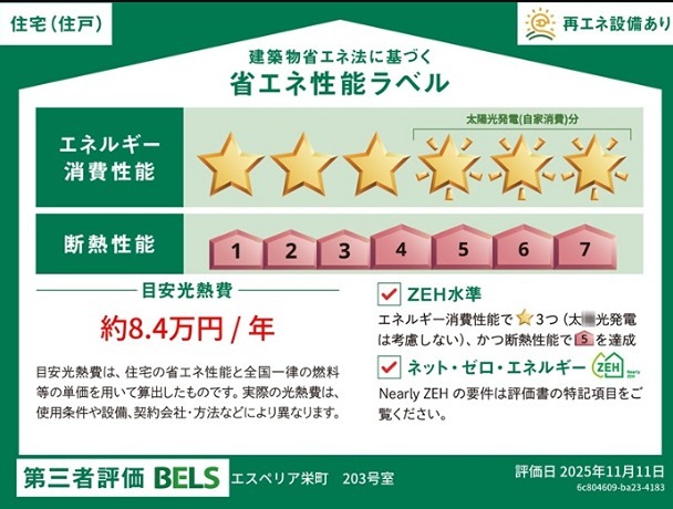 エスペリア栄町 省エネ性能ラベル
