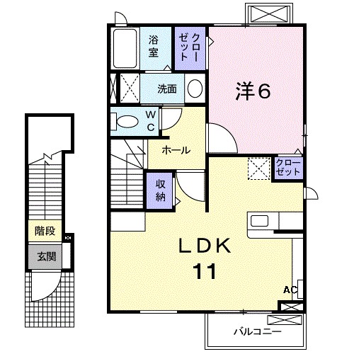 アイル:ヴィラ 204号室 間取り
