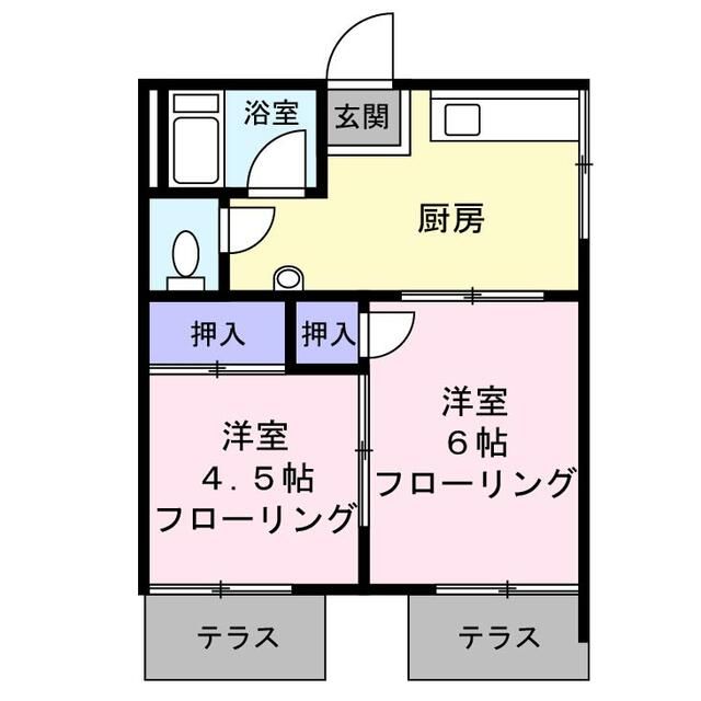 第1葉山コーポB 201号室 間取り