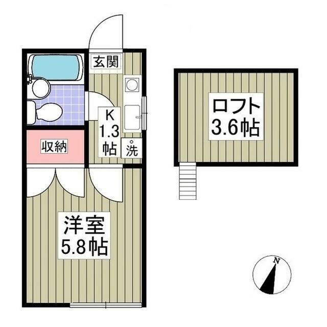 サニーサイド三田南B 109号室 間取り